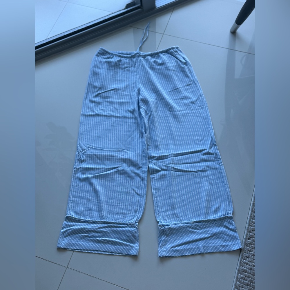 H&M Light Blue Striped Lounge Pants